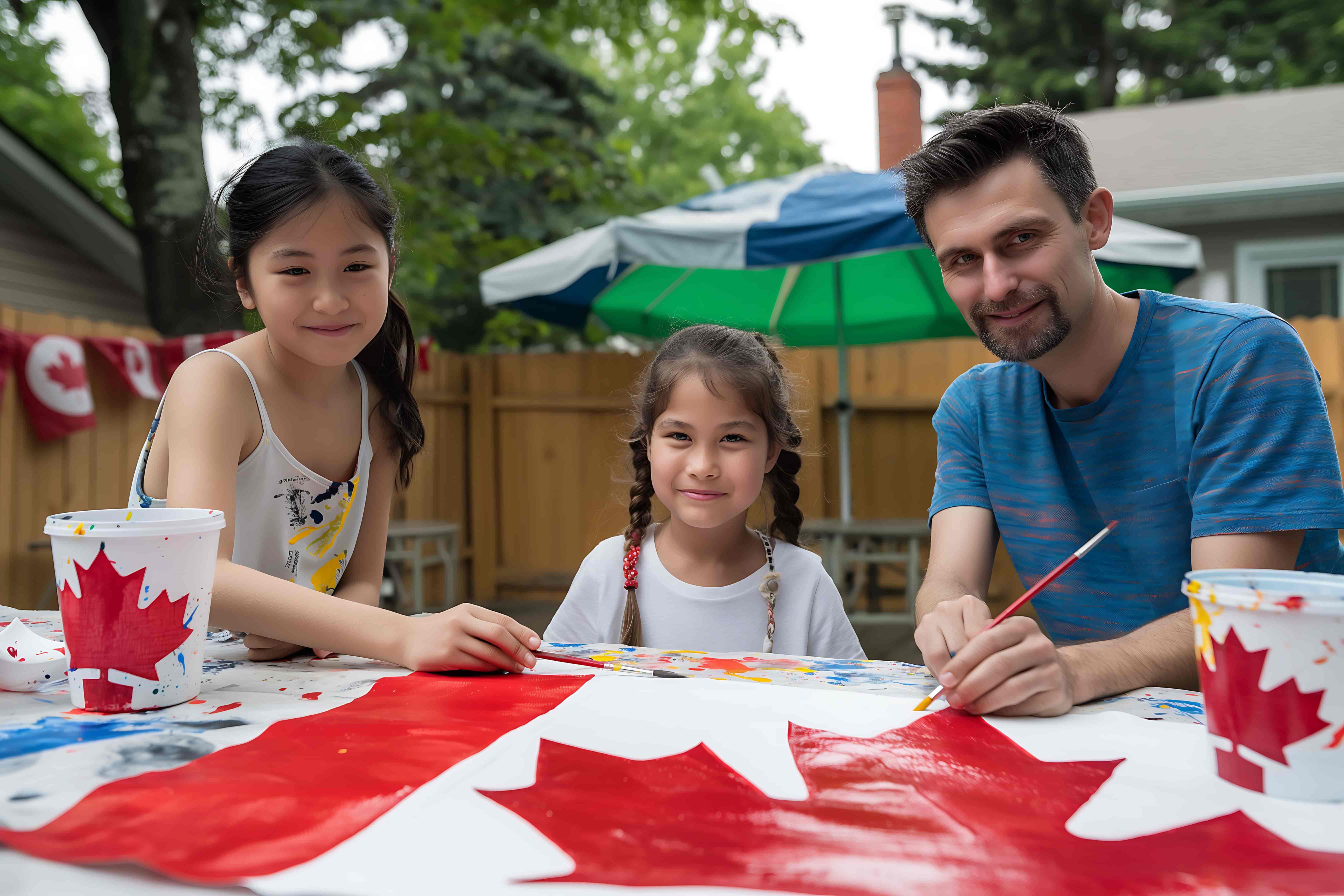 people celebrate canada day